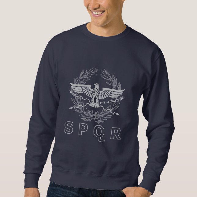 Sudadera con emblemas del Imperio Romano SPQR (Anverso)