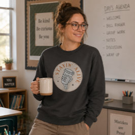 Sudadera con esqueleto de Coffee Stayin' Alive