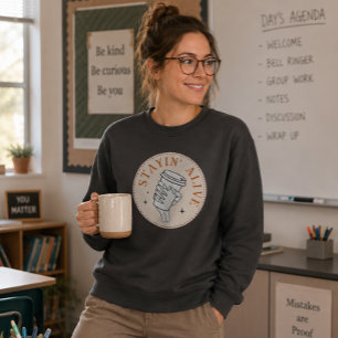 Sudadera con esqueleto de Coffee Stayin' Alive