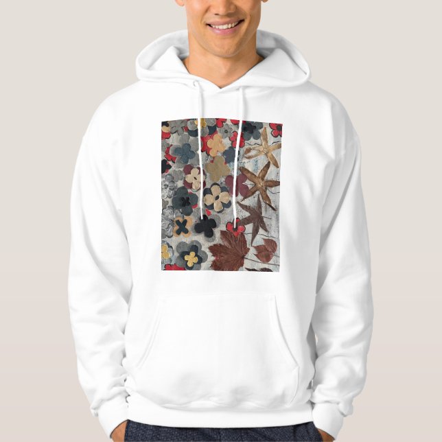 Sudadera con estampado artístico floral en azul ve (Anverso)