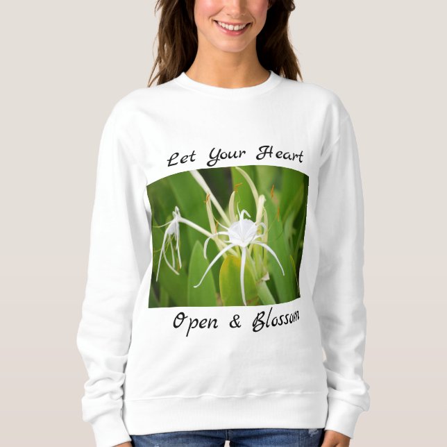 Sudadera con estampado botánico floral decorativo (Anverso)