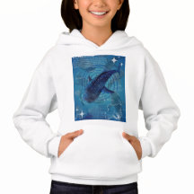 Sudadera con estampado de ballena azul en ambos la