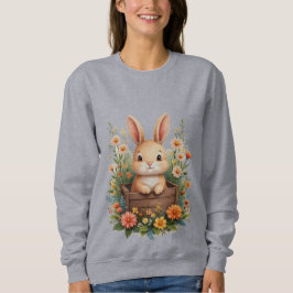 Sudadera con estampado de conejo lindo de jardín f