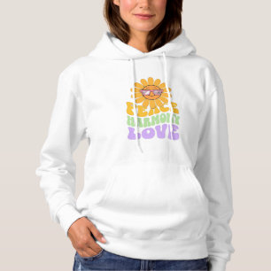 Sudadera con estampado de flor de la paz en pastel