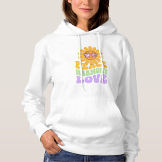 Sudadera con estampado de flor de la paz en pastel