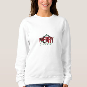 Sudadera con estampado de franela "Feliz Navidad"