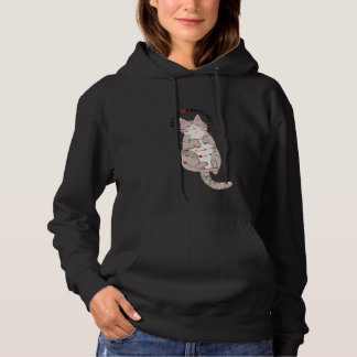 Sudadera con estampado de gato navideño