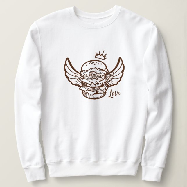 Sudadera con estampado de hamburguesa. (Anverso del diseño)