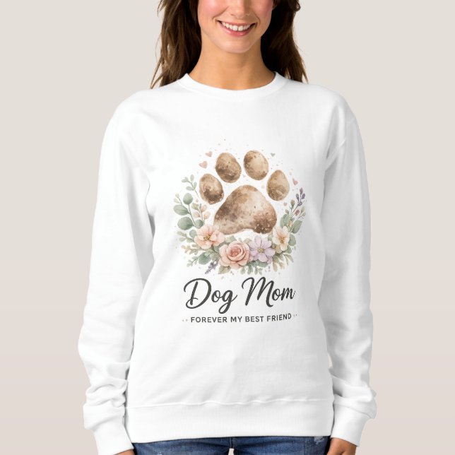 Sudadera con estampado de pata de mamá de perro ac (Anverso)