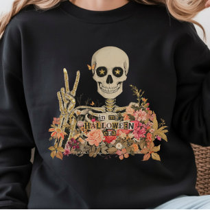 Sudadera con estampado floral de esqueleto de mi e
