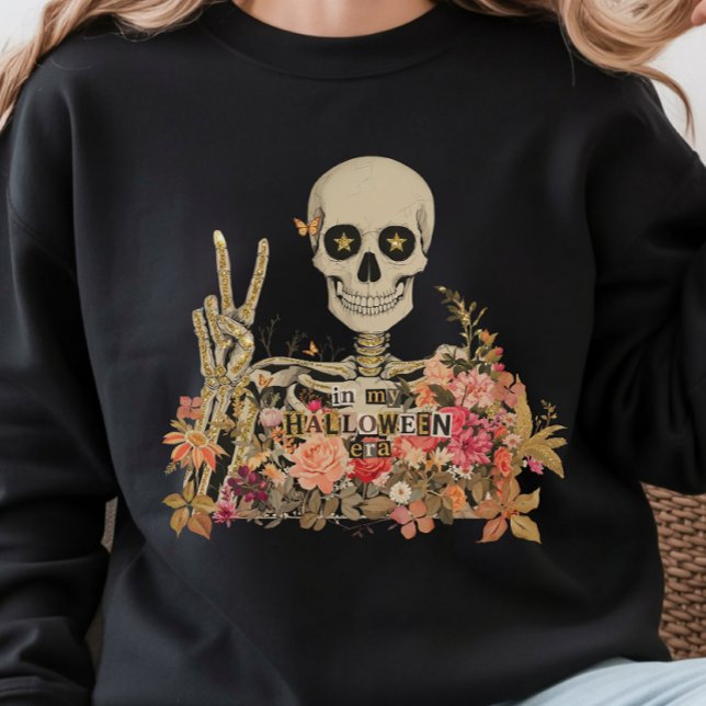 Sudadera con estampado floral de esqueleto de mi e (Subido por el creador)