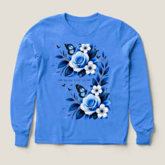 Sudadera con estampado floral en azul elegante de