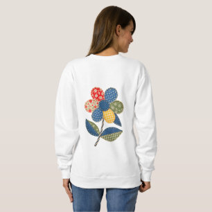 Sudadera con estampado floral trasero de patchwork