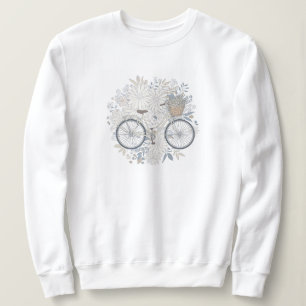 Sudadera con estampado floral vintage de bicicleta