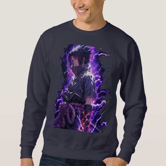 Sudadera con estética anime Purple Shadow  (Anverso)