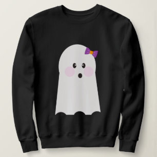 Sudadera con fantasma de niña linda con arco