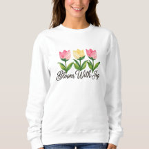 Sudadera con flores de tulipán rosa Bloom With Joy