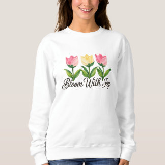 Sudadera con flores de tulipán rosa Bloom With Joy