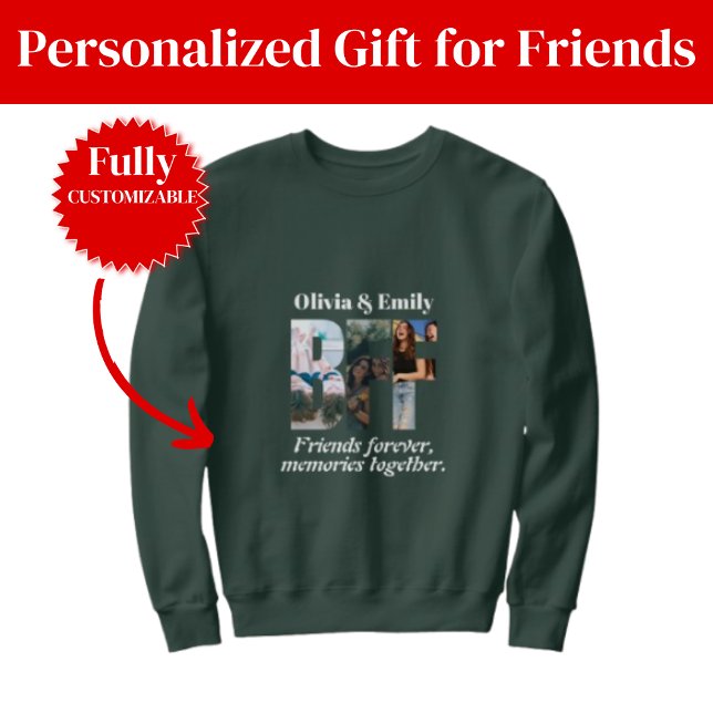 Sudadera con foto de amiga – Regalo personalizado (BFF Photo Sweatshirt – Personalized Gift
)
