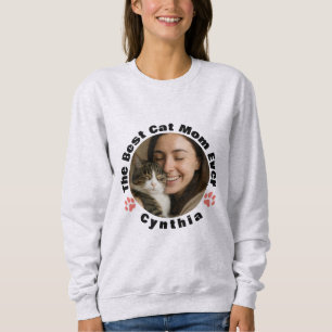 Sudadera con foto de la mejor mamá de gatos person