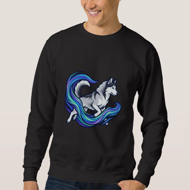 Sudadera con gráfico de aura azul eléctrico Spirit (Anverso)