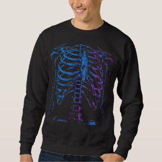 Sudadera con gráfico de esqueleto de caja torácica