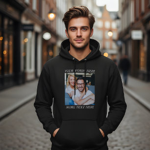 Sudadera con gráfico de foto personalizada y texto
