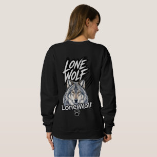 Sudadera con gráfico de lobo solitario