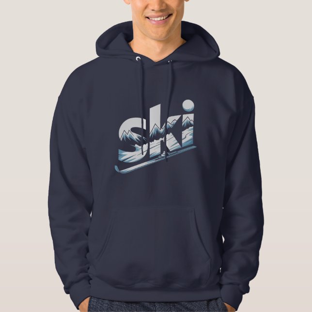 Sudadera con gráfico de montaña de esquí – Aventur (Anverso)