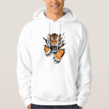 Sudadera con gráfico de tigre enojado genial
