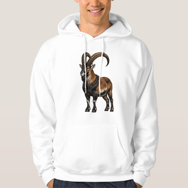 Sudadera con gráfico de vida silvestre de íbice de (Anverso)