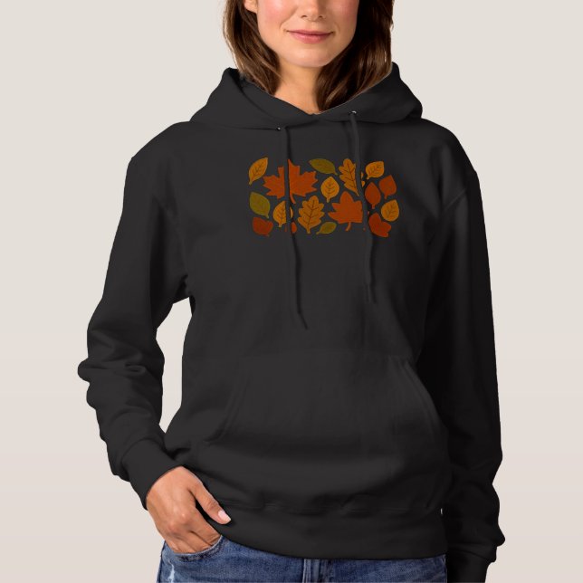 Sudadera con Hojas de Otoño, Hojas de Fieltro Fals (Anverso)