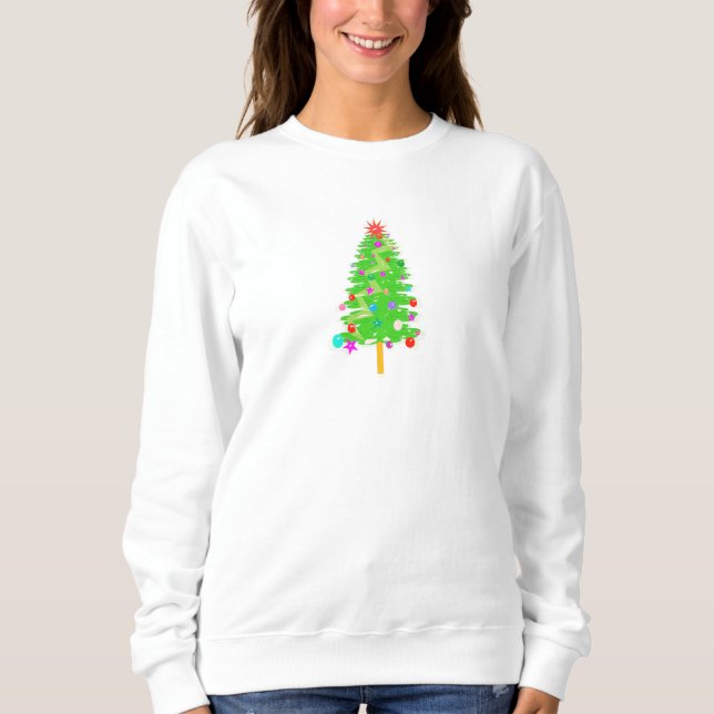 Sudadera con ilustración de árbol de Navidad festi (Anverso)