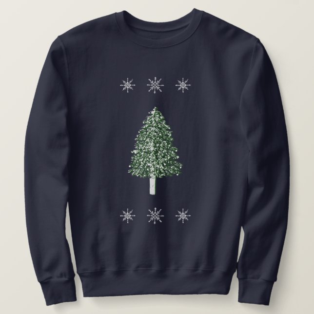 Sudadera con ilustración de copos de nieve de abet (Anverso del diseño)