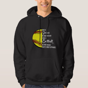 Sudadera Con Jesús En Su Corazón, Un Softball En Sus Manos