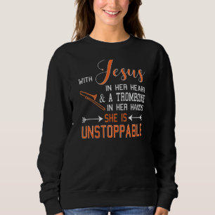Sudadera Con Jesús En Su Corazón Y Una Mano De Trombón, Ell