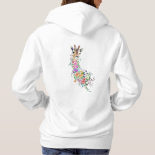 Sudadera con jirafa de flores coloridas