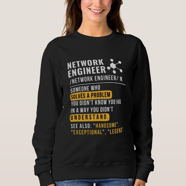 Sudadera con la definición de ingeniero de redes (Anverso)