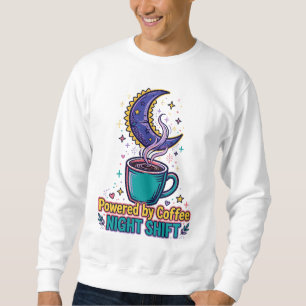 Sudadera con la frase Powered by Coffee para turno