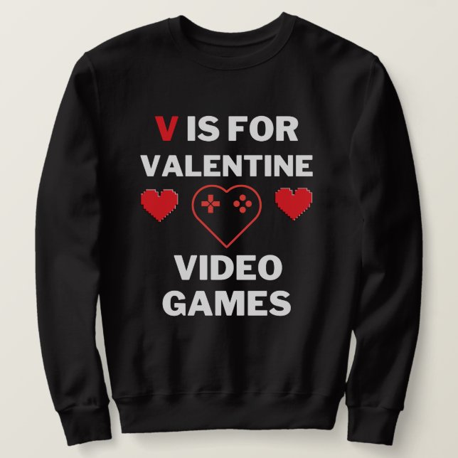 Sudadera con la letra V de Videojuegos de San Vale (Anverso del diseño)