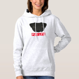 Sudadera con la vida de Pug negro