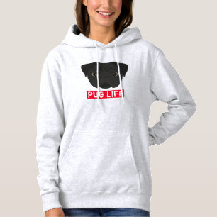 Sudadera con la vida de Pug negro