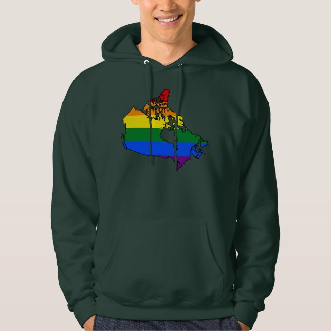 Sudadera con mapa de orgullo canadiense LGBT (Anverso)