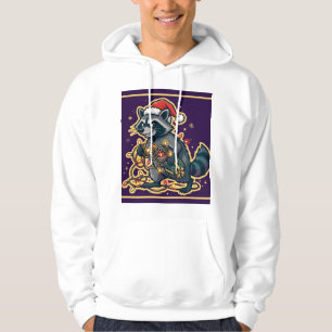 Sudadera con Mapache Robando Luces de Navidad