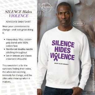 Sudadera con mensaje de Silencio Oculta Violencia