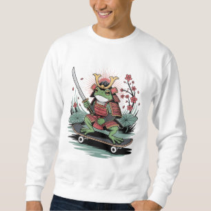 Sudadera con monopatín de guerrero rana samurái