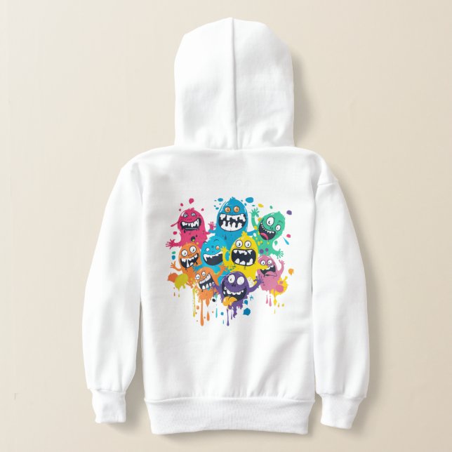 Sudadera con Monstruos de Manchas de Pintura (Distribución Reverso )