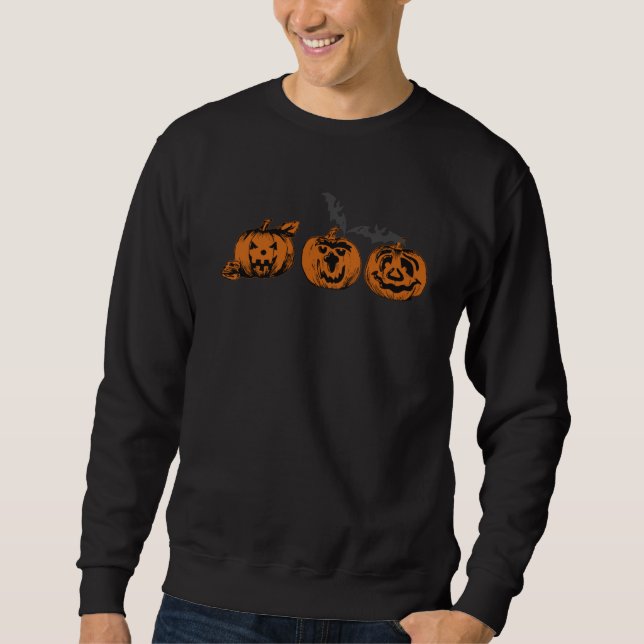 Sudadera con murciélago de Halloween/calabaza (Anverso)