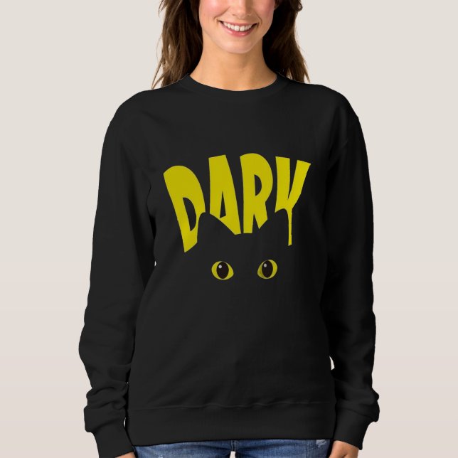 Sudadera con ojos de gato oscuros | Gato negro got (Anverso)