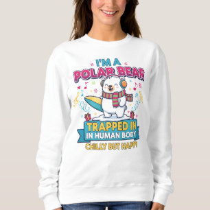 Sudadera con oso polar en cuerpo humano